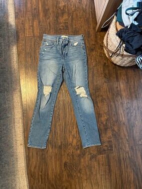Madewell Light Blue Ripped Skinny Jeans